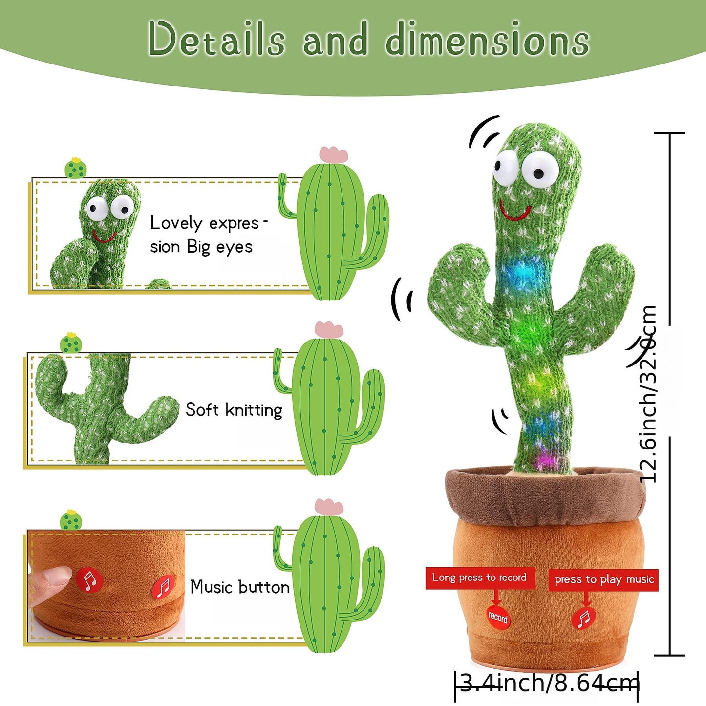 Rechargeable Dancing Cactus Toy