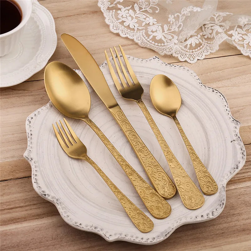 Stainless Steel Spoon and Fork Set