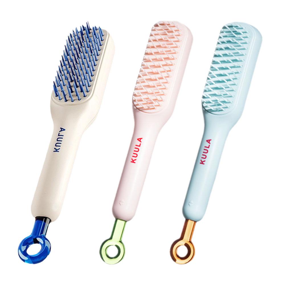 Self cleaning Hair Brush Anti-static Massage Comb For Women Smooth Hair Self Cleaning Hair Brush