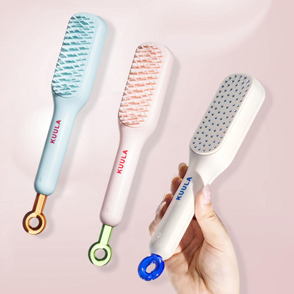 Self cleaning Hair Brush Anti-static Massage Comb For Women Smooth Hair Self Cleaning Hair Brush