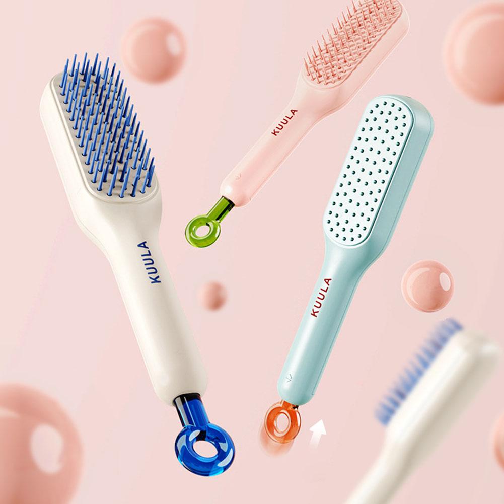 Self cleaning Hair Brush Anti-static Massage Comb For Women Smooth Hair Self Cleaning Hair Brush